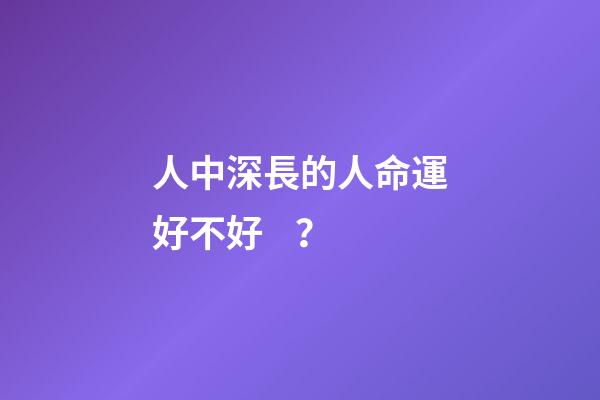 人中深長的人命運好不好？